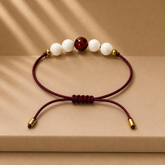 Bracelet en pierres naturelles fait main | Blanc