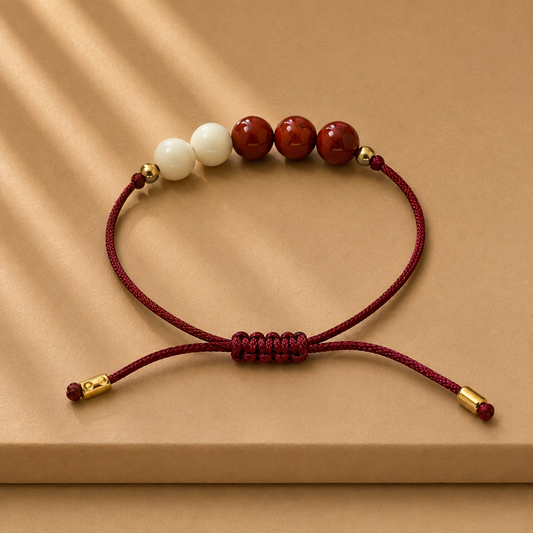 Bracelet en pierres naturelles fait main | Grenat Nacre