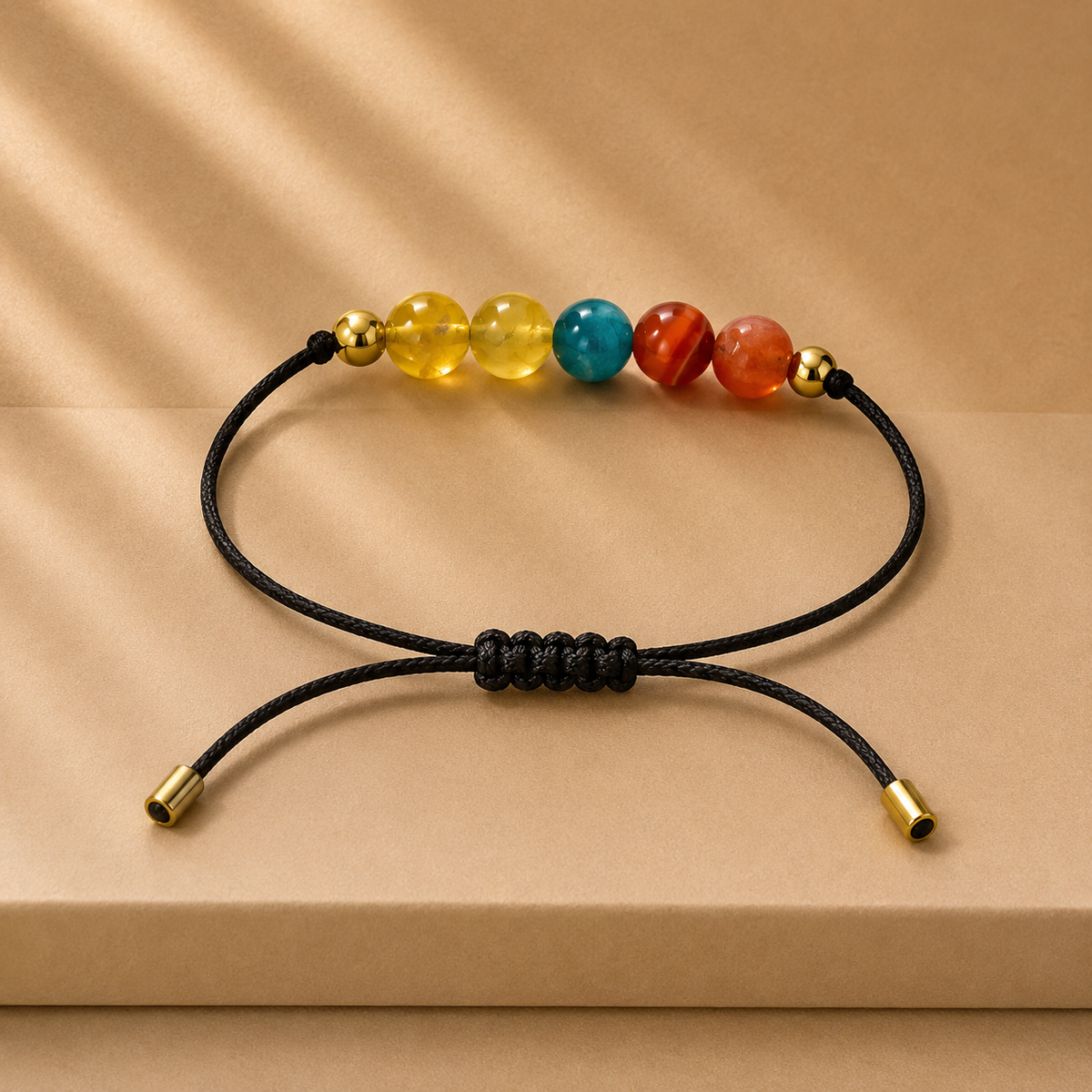Bracelet en pierres naturelles fait main | Jaune Orangé