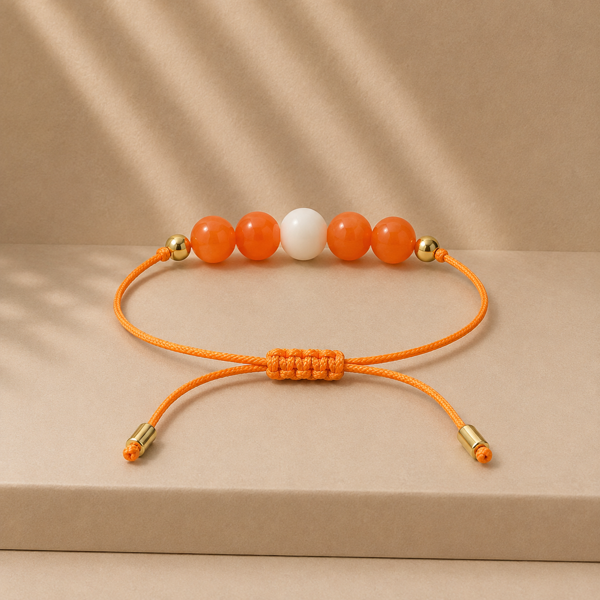 Bracelet en pierres naturelles fait main | Orange