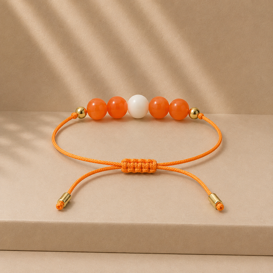 Bracelet en pierres naturelles fait main | Orange