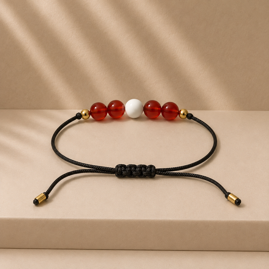 Bracelet en pierres naturelles fait main | Rouge