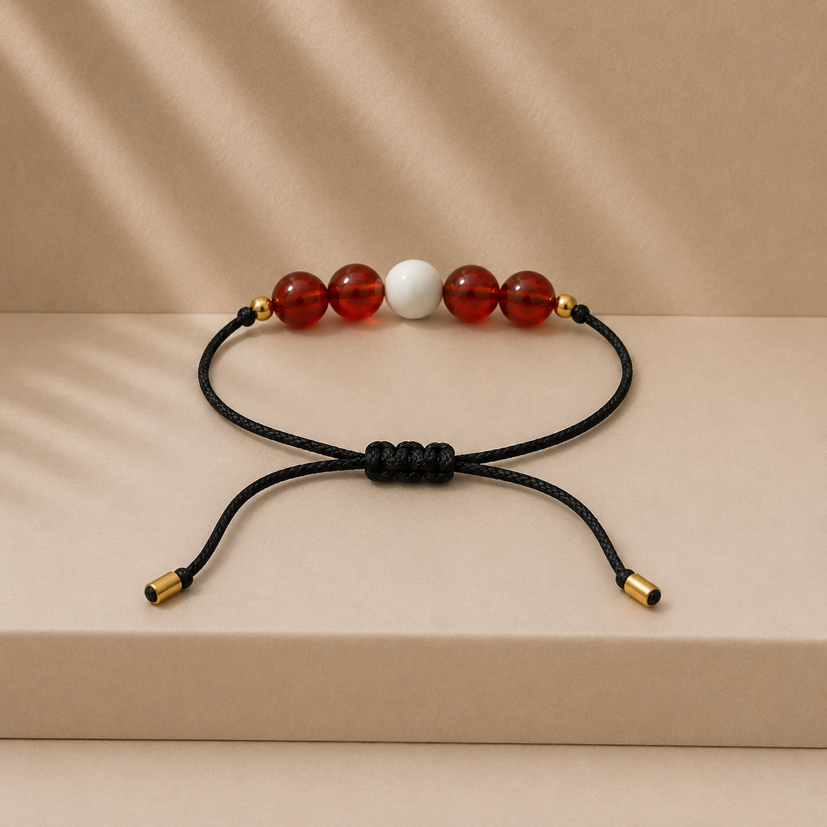 Bracelet en pierres naturelles fait main | Rouge et blanc
