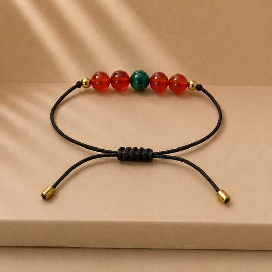 Bracelet en pierres naturelles fait main | Rouge Vert