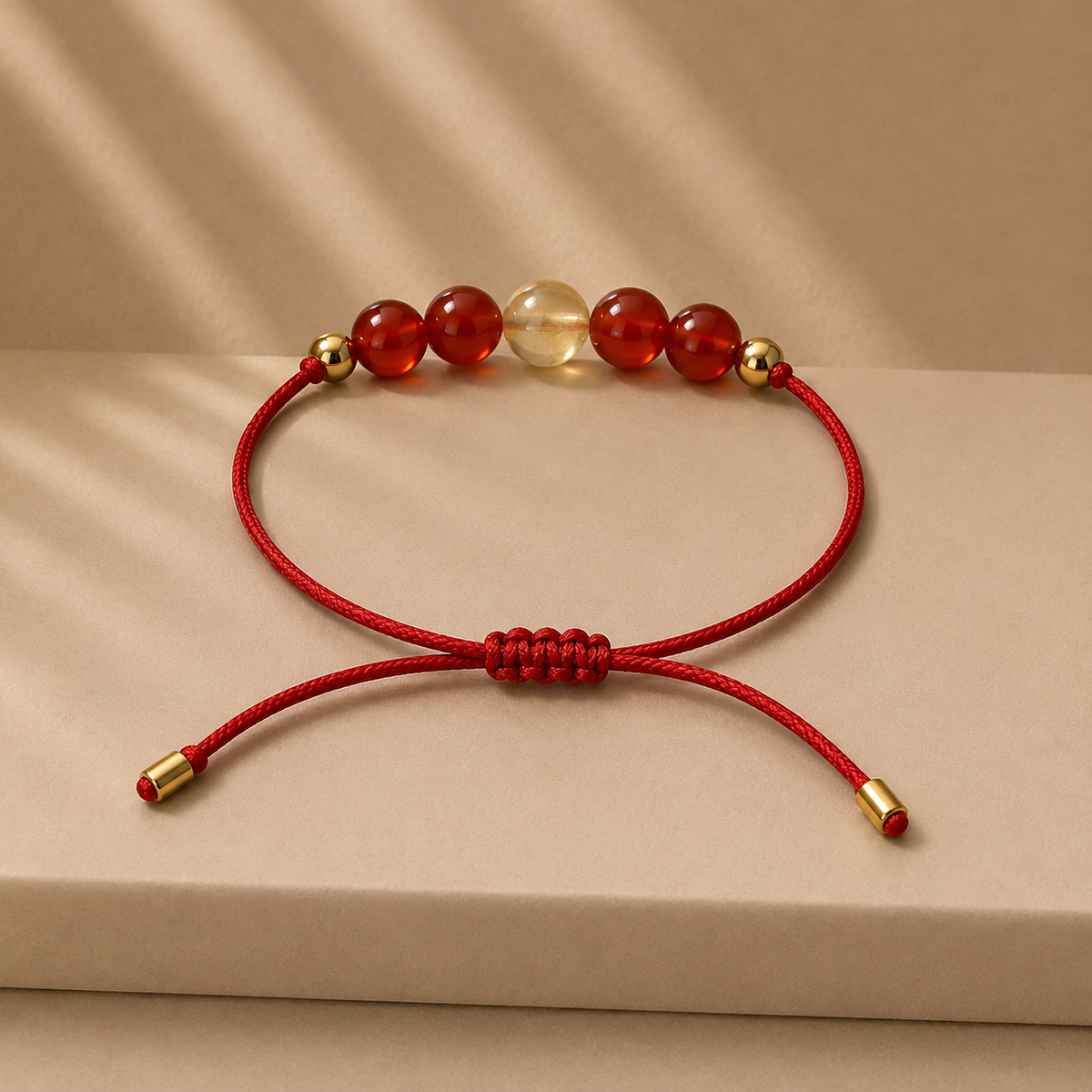 Bracelet en pierres naturelles fait main | Rouge orangé