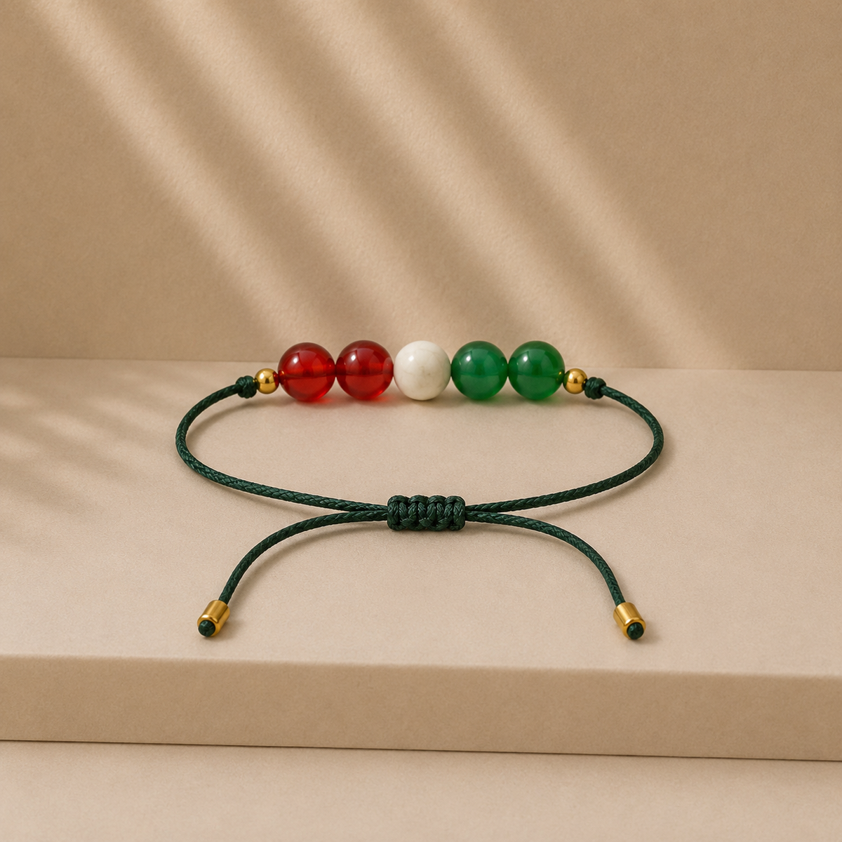 Bracelet en pierres naturelles fait main | Rouge Vert