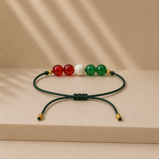 Bracelet en pierres naturelles fait main | Rouge Vert
