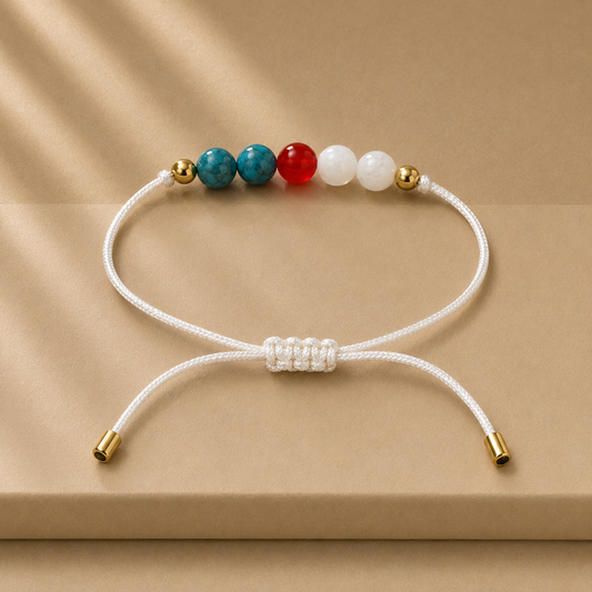 Bracelet en pierres naturelles fait main | Turquoise Nacre