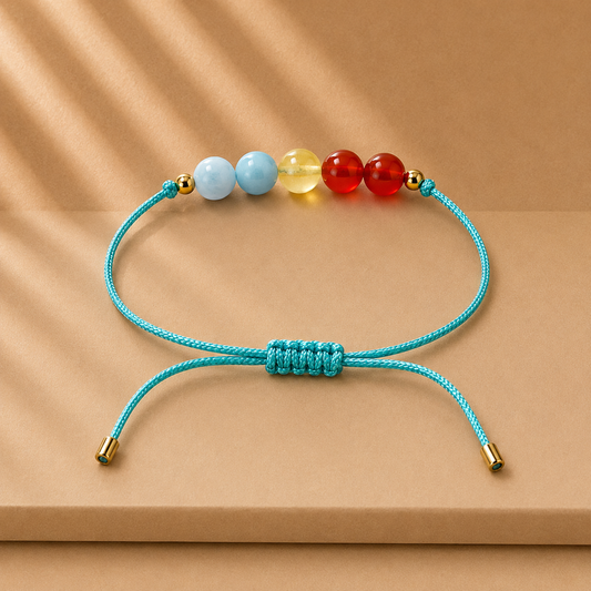 Bracelet en pierres naturelles fait main | Turquoise Orange