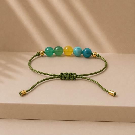 Bracelet en pierres naturelles fait main | Vert Bleu