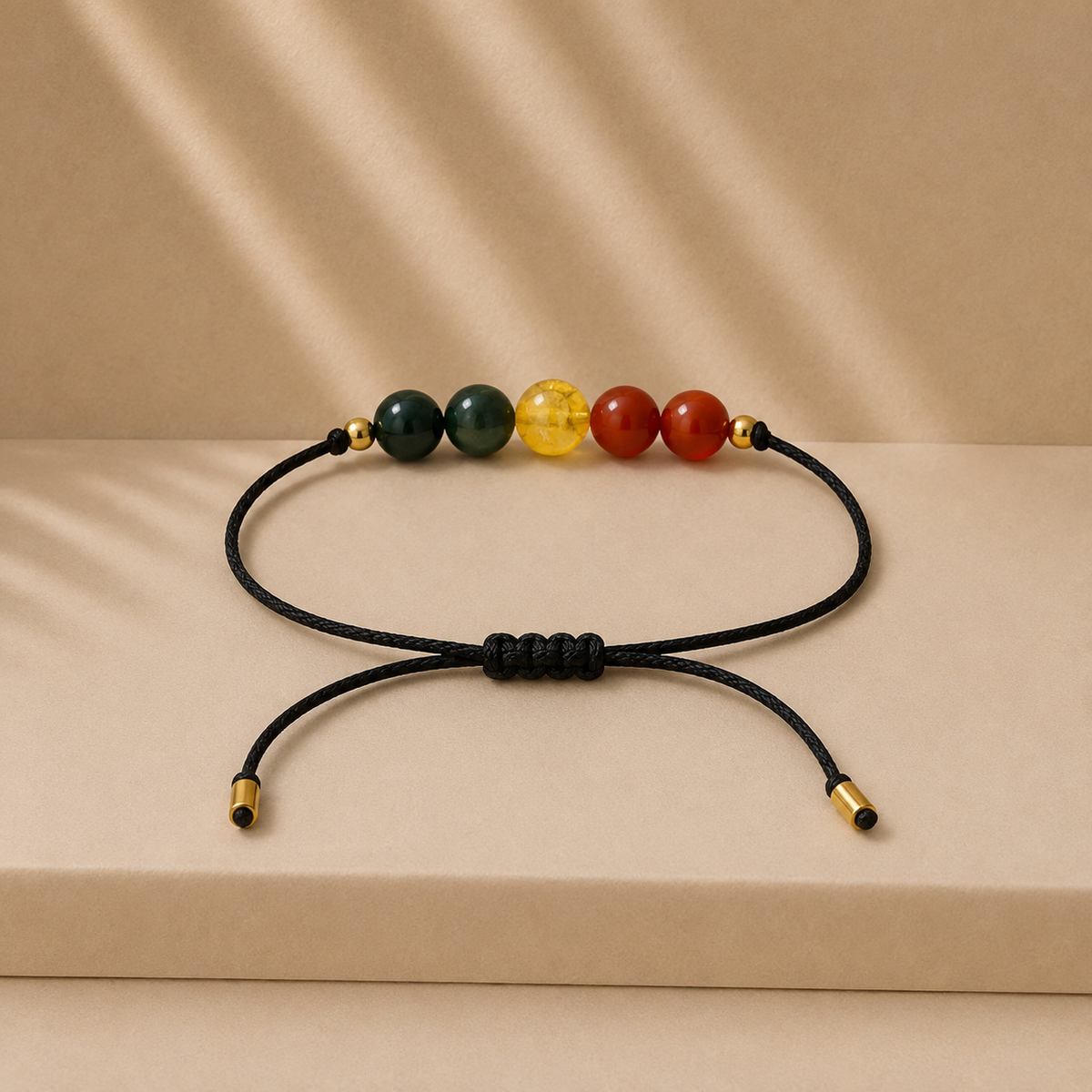 Bracelet en pierres naturelles fait main | Vert Rouge